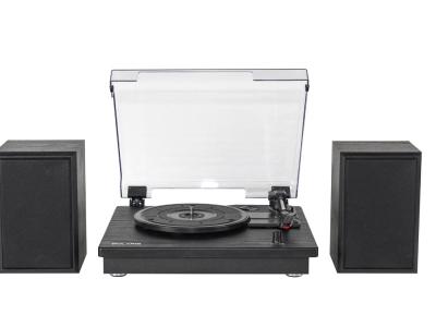 Platine vinyle Bolaris Bluetooth 10 W avec enceintes déportées - Modèle Phoenix - Coloris Noir