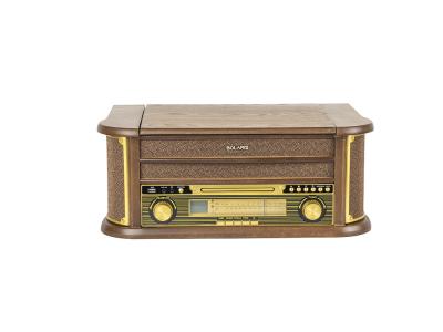 Platine vinyle Bolaris Bluetooth CD K7 AM / FM 5 W - Modèle Cambridge - Coloris Hêtre